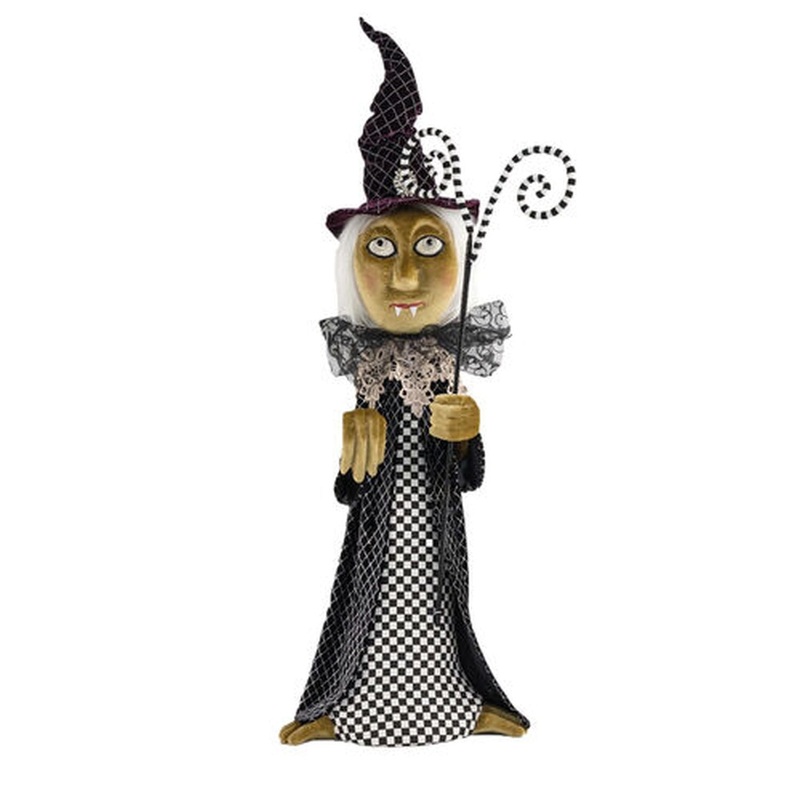 December Diamonds Witchery 32 Scary Witch With Wand Figurine