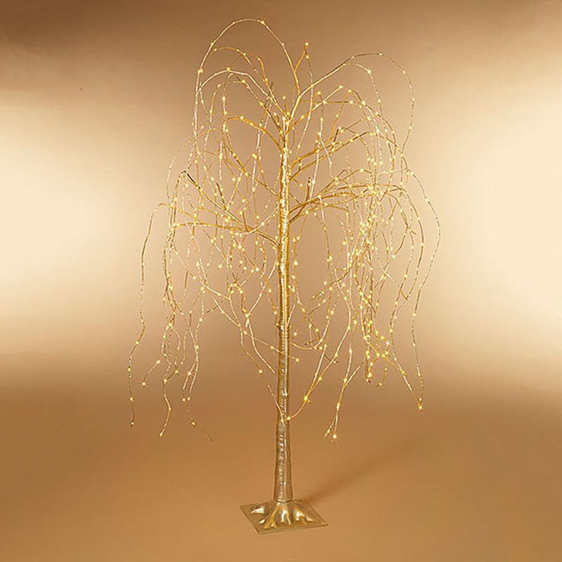 Gerson Company 6Ft. Electric Champagne Gold Branch Willow Tree