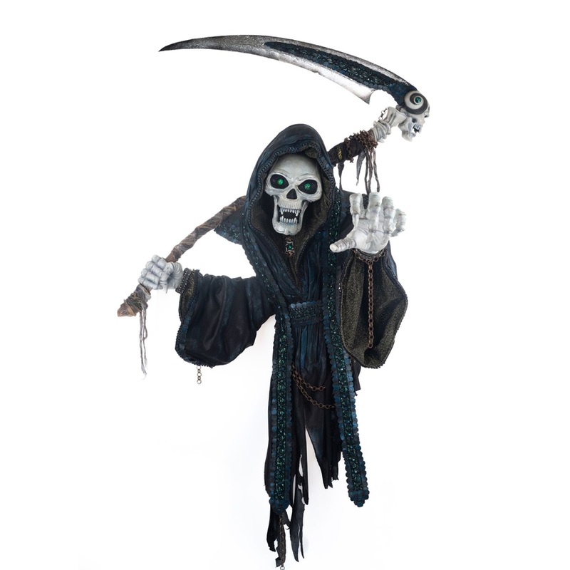 Katherine’s Collection 2023 46 Grim Reaper Soul Grabbing Wall Piece, Black Resin