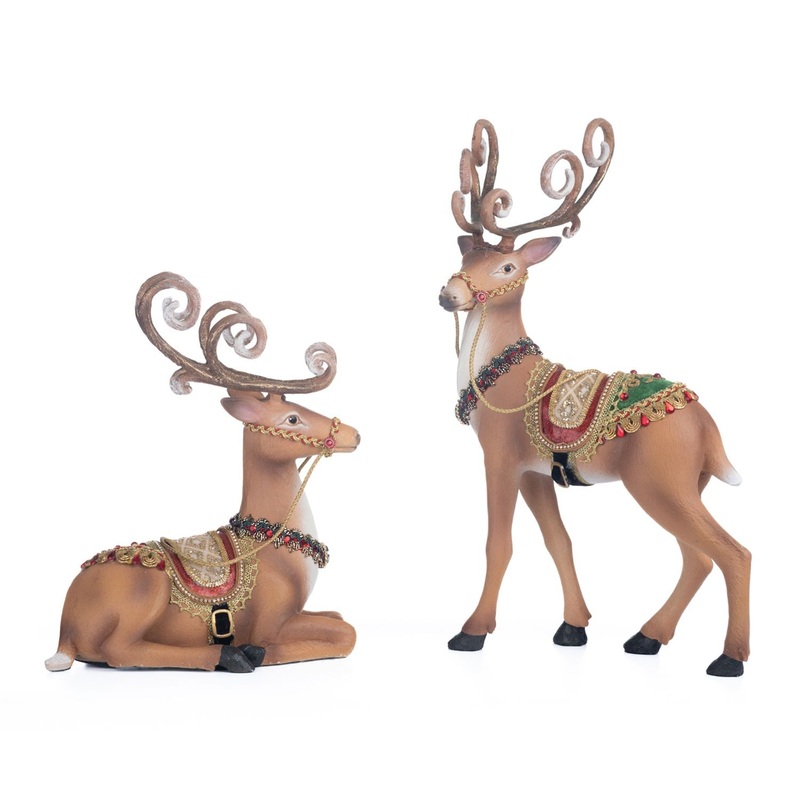 Katherine’s Collection 2023 Christmas In The City Reindeer Set Of 2 Assortment Brown