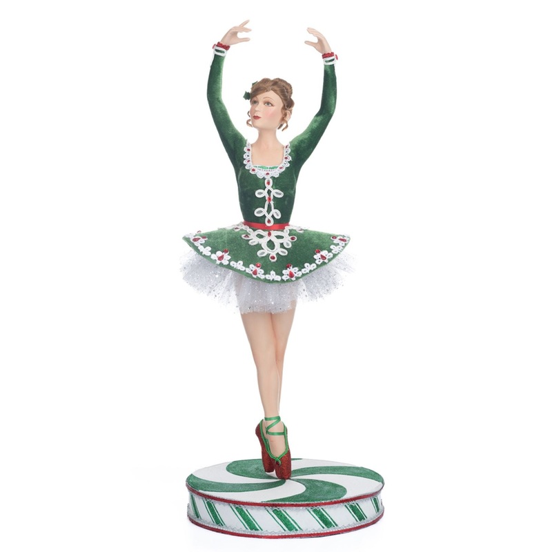 Katherine’s Collection 2023 Peppermint Palace Spearmint Ballerina Figure Green Resin