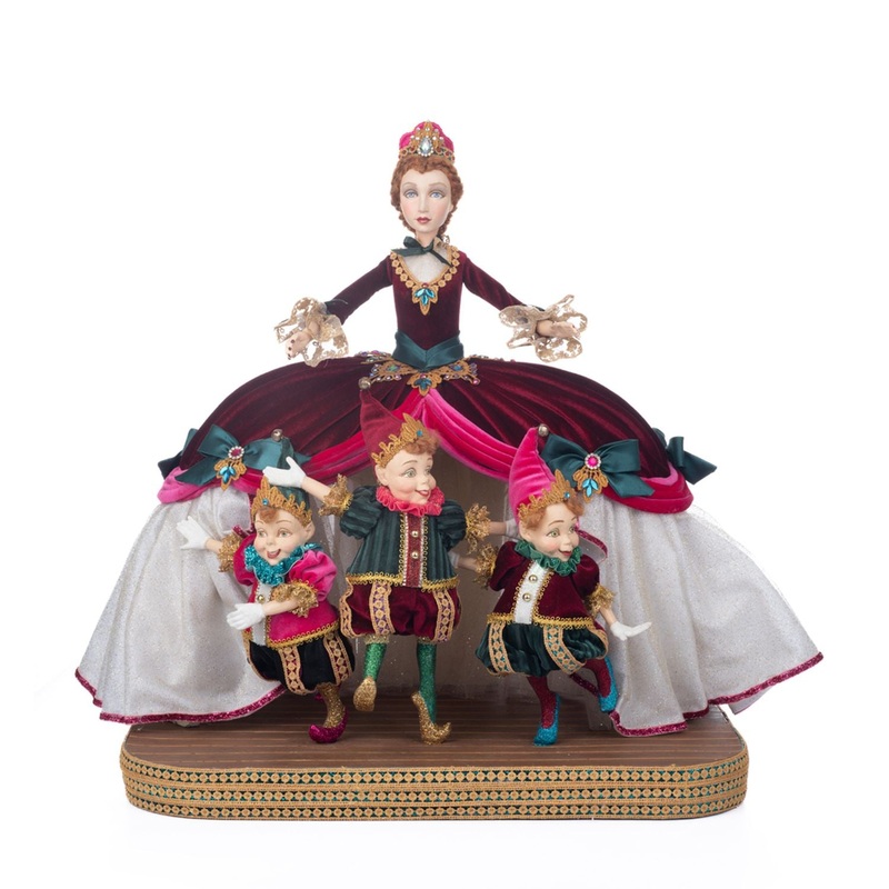 Katherine’s Collection Mother Ginger With Scene, 22×14.5×19 Inches, Red/White Resin