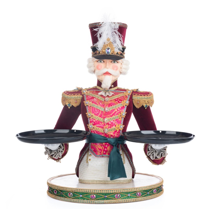 Katherine’s Collection Nutcracker Server, 26.75x24x27 Inches, Red/White Resin
