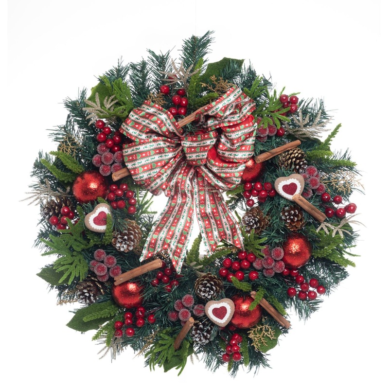 Katherine’s Collection Seasoned Greetings Wreath, 24×7.75×24 Inches, Green Polyester