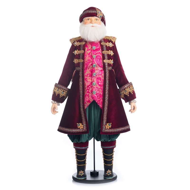 Katherine’s Collection Sugar Plum Santa Doll 32-Inch, 17x14x35 Inches, Red Resin