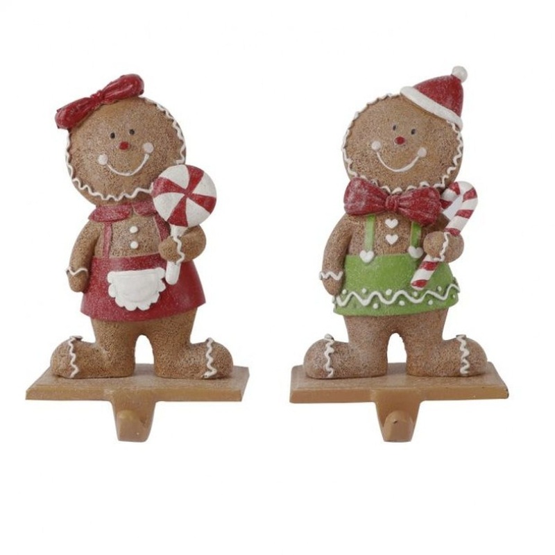 Regency 7.5 Resin Ginger Boy/Girl Stocking Holder, Set of 2, Assortment
