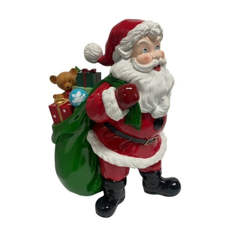 Regency International 15.5 Resin Santa with Gift Bag