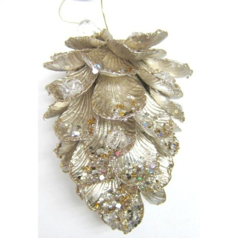 Regency International 4.5 Ice Encrusted Pinecone Ornament