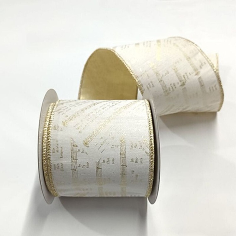 Regency International 4 x 5Y Holy Night Music Gold Foil Ribbon
