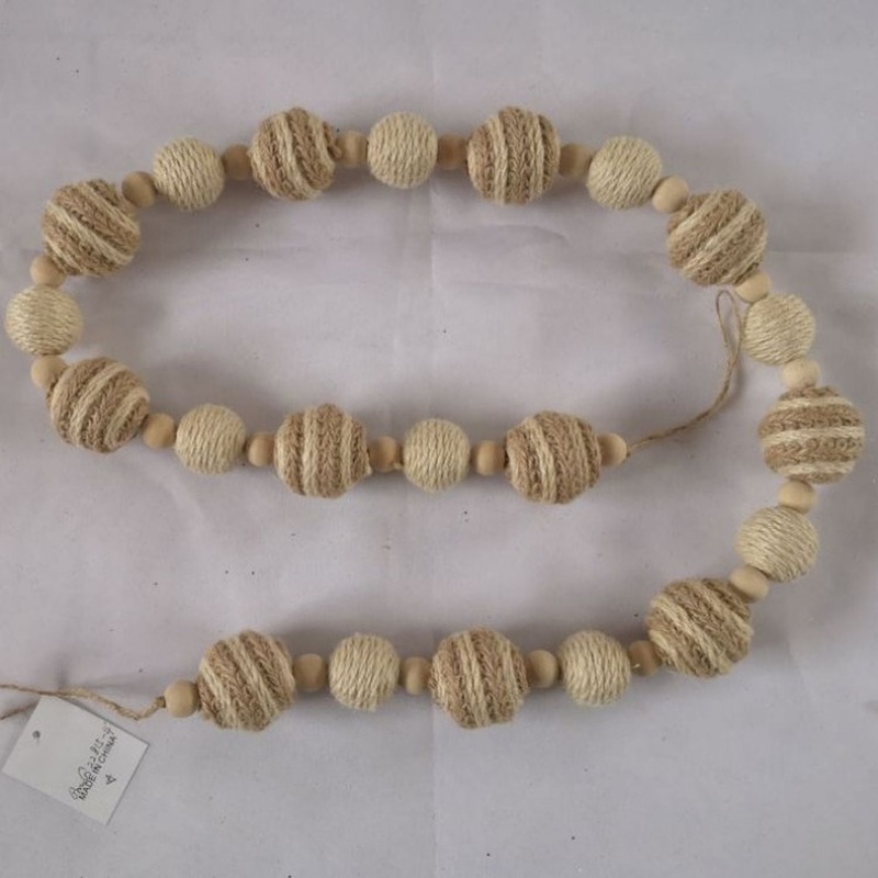 Regency International 48 Woven Jute/Bead Garland