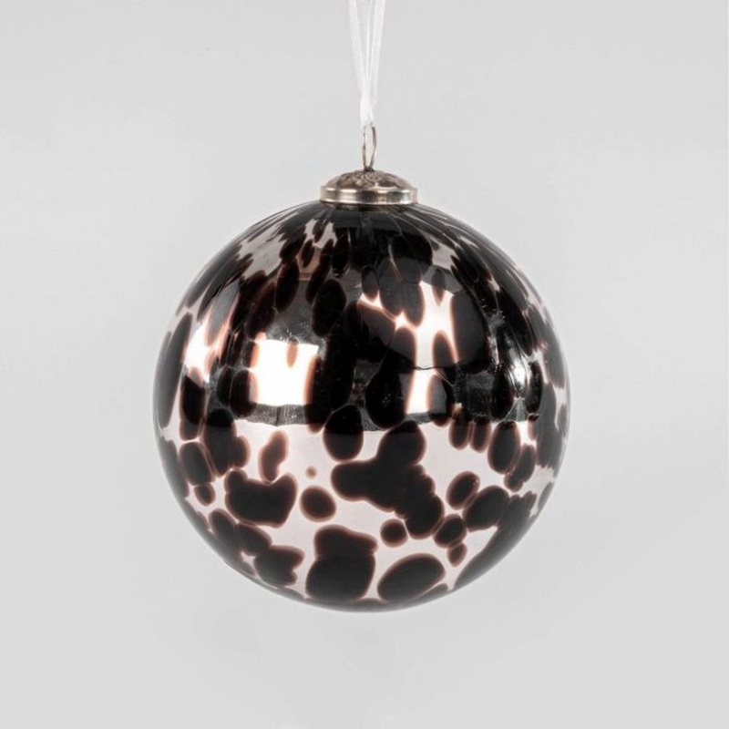 Regency International 6 Clear Glass Animal Print Ball Ornament