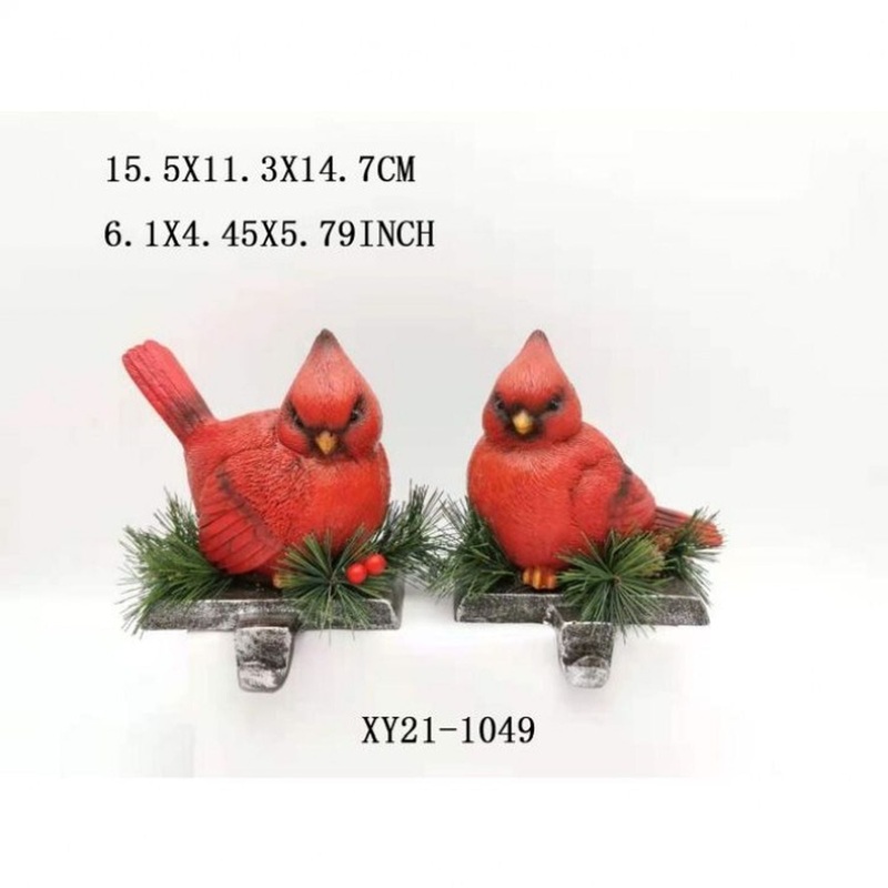 Regency International 6 Resin Cardinal Stocking Holders, Set of 2, Assortment