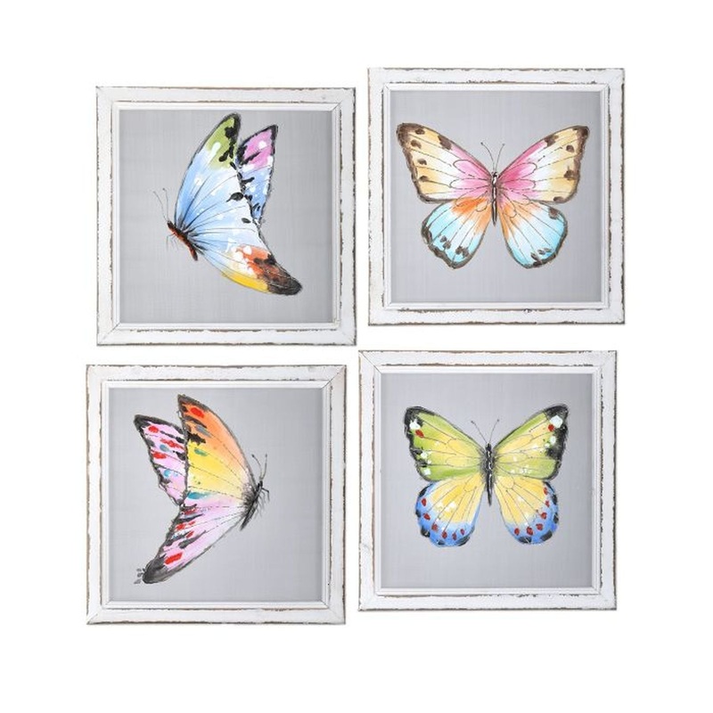 Regency International Painted Butterfly Screen 16 x 16, Set of 4, Assortment