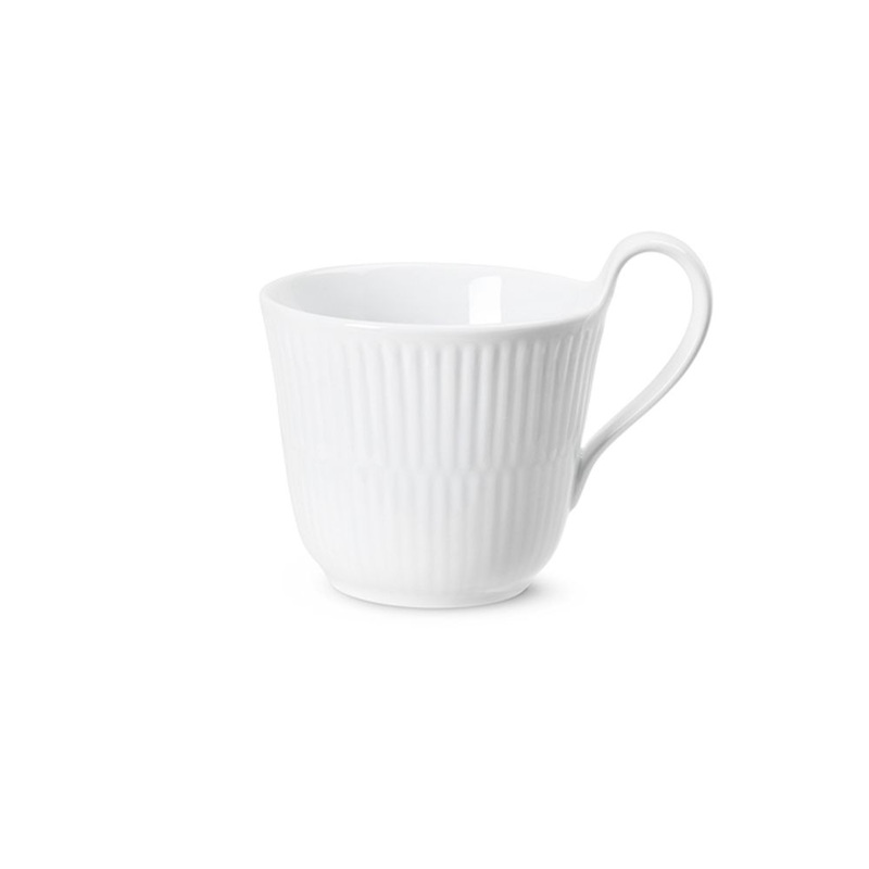 Royal Copenhagen White Fluted High Handle Mug 8.5 Oz