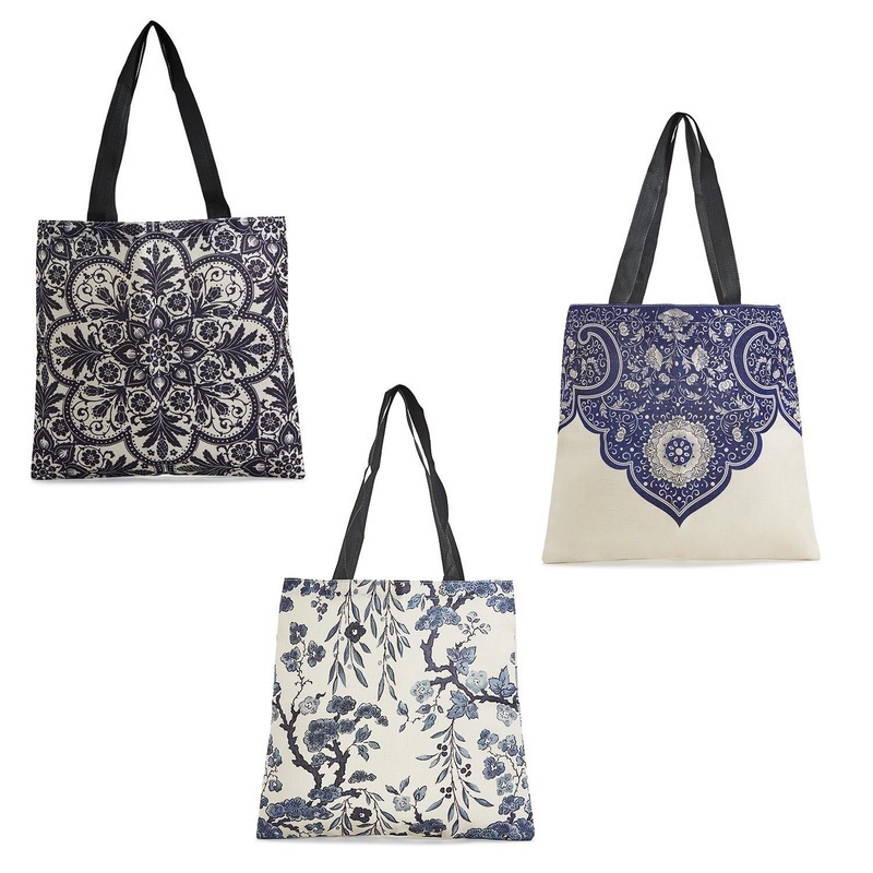 Two’s Company Two’s Company Take Me Along Market Tote Assorted 3 Designs – Linen