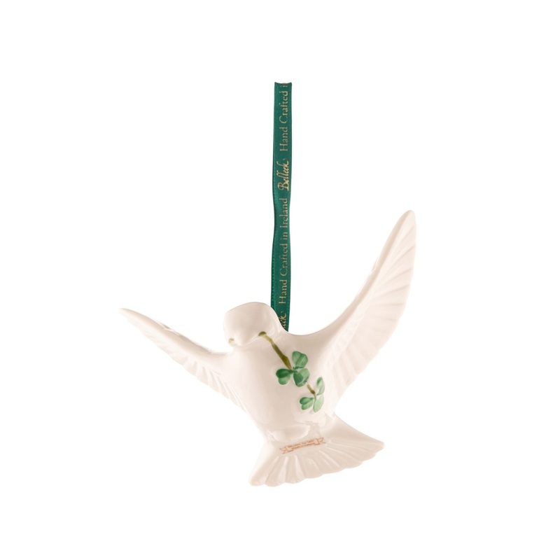 Belleek Classic Christmas Ornaments – Dove Ornament, 3.5(L) x 4.6(W) x 3.3(H)