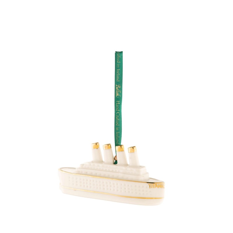 Belleek Classic Christmas Ornaments – Titanic Ornament, 4(L) x 1(W) x 2(H)