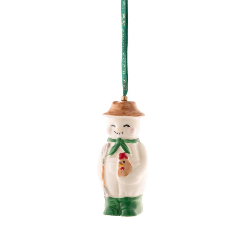 Belleek Farmer Snowman Ornament