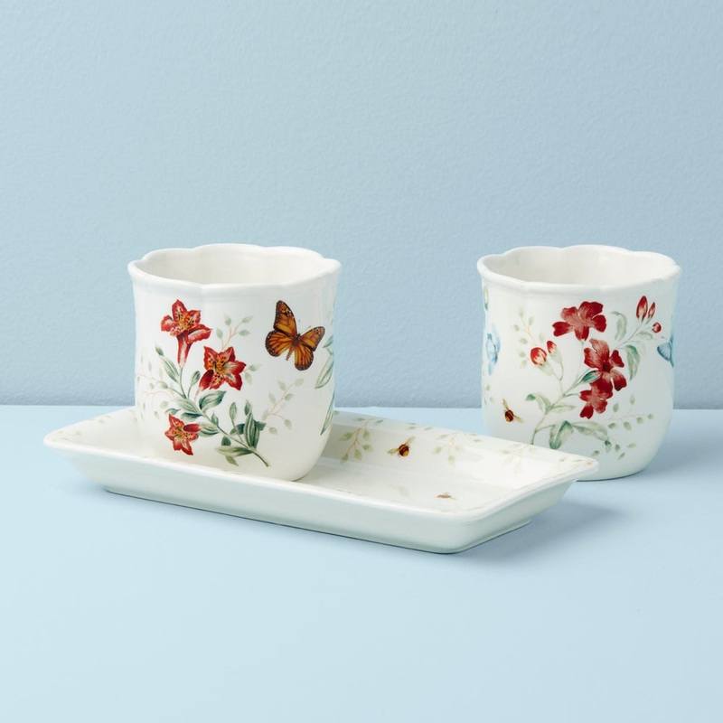 Lenox Bm Dinnerware Herb Pots With Tray 3-Piece Set
