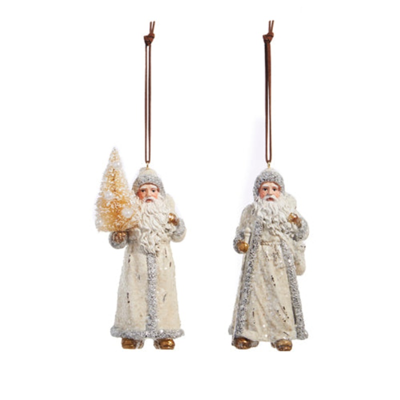 Raz Imports 2023 Bon Noel 5 Santa Ornament, Asst of 2