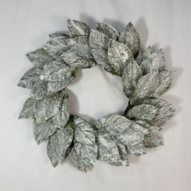 Regency International 24Snow Magnolia Leaf Wreath