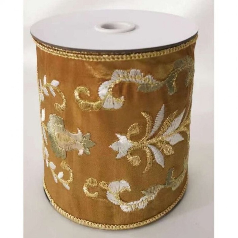 Regency International 4X5Y Embroidered Thistle Ribbon