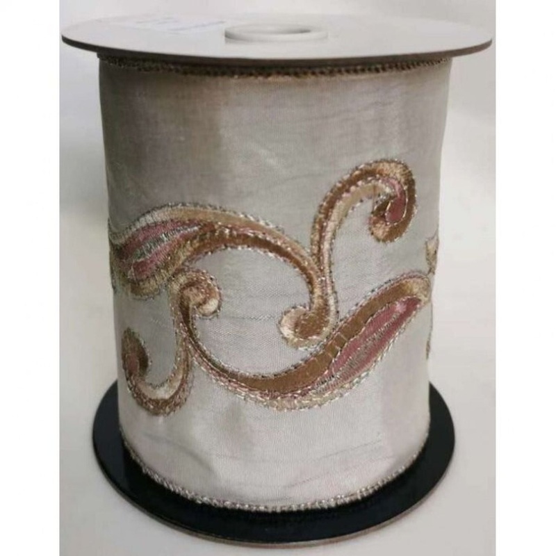 Regency International 4X5Y Embroidered W/Jewel Scroll Ribbon