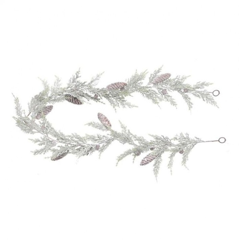 Regency International 72 Snowy Cedar with Cone Garland