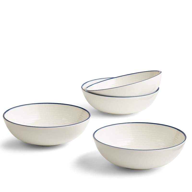 Royal Doulton Gordon Ramsay Maze Cereal Bowl 7in Denim Line, Set of 4