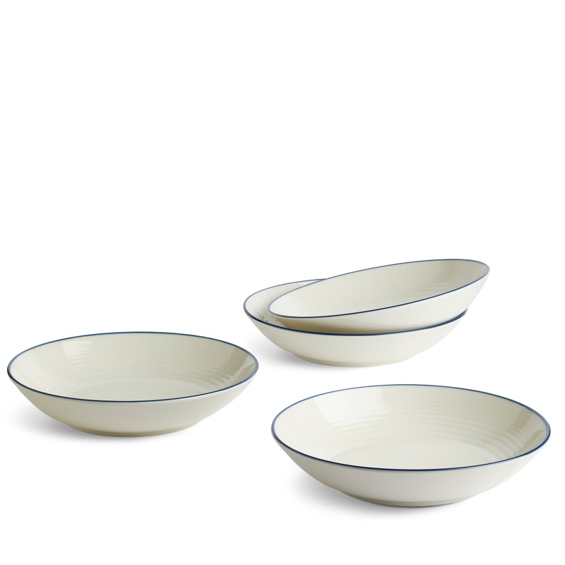Royal Doulton Gordon Ramsay Maze Pasta Bowl 9.5in Denim Line, Set of 4