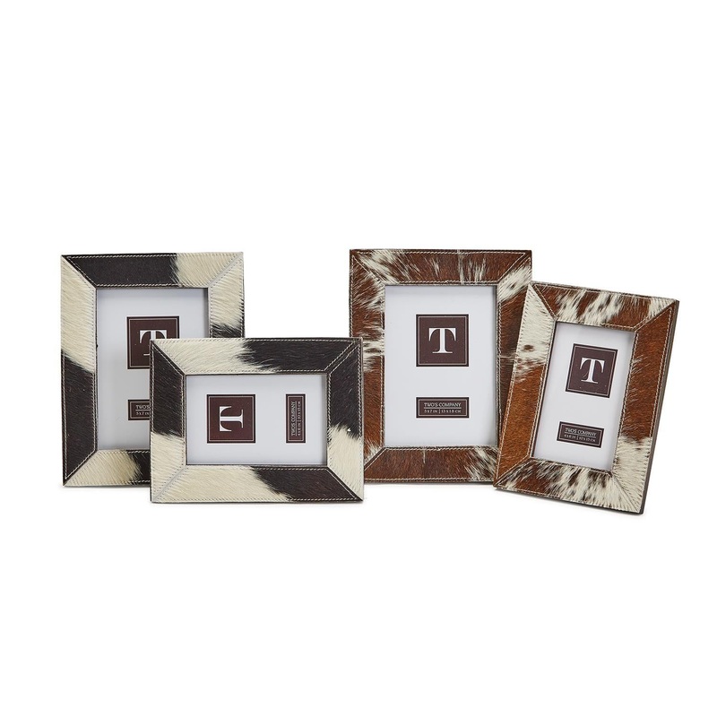 Two’s Company Born To Ride Assorted 4 Colors/Sizes Cowhide Photo Frame