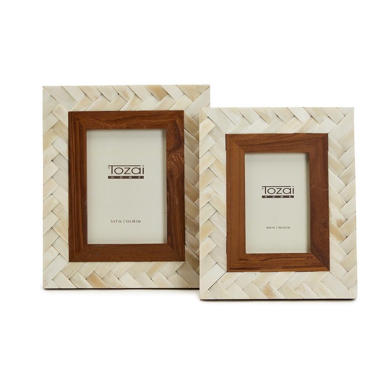 Two’s Company Braided Set of 2 Photo Frame in 2 Sizes: 4 X 6, 5 X 7