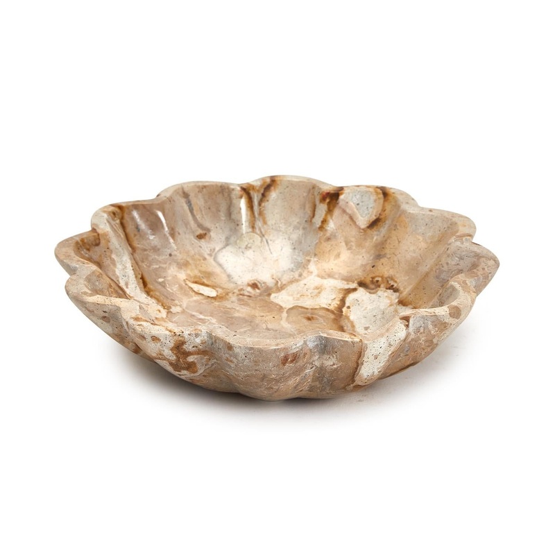 Two’s Company Brown Galaxy Emperador Marble Bowl