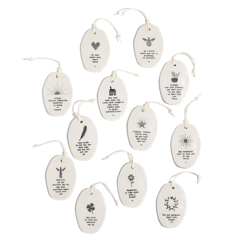 Two’s Company Sweet Sayings 48-Pieces Oval-Shaped Ornament in 12 Saying