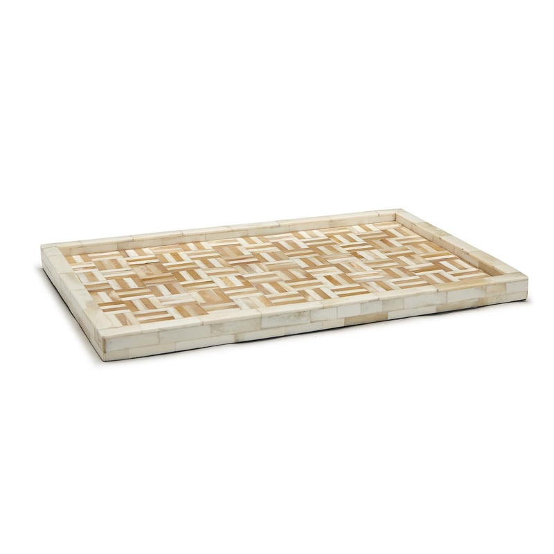 Two’s Company Two’s Company Galerie Diamond Tray – MDF/Resin/Bone