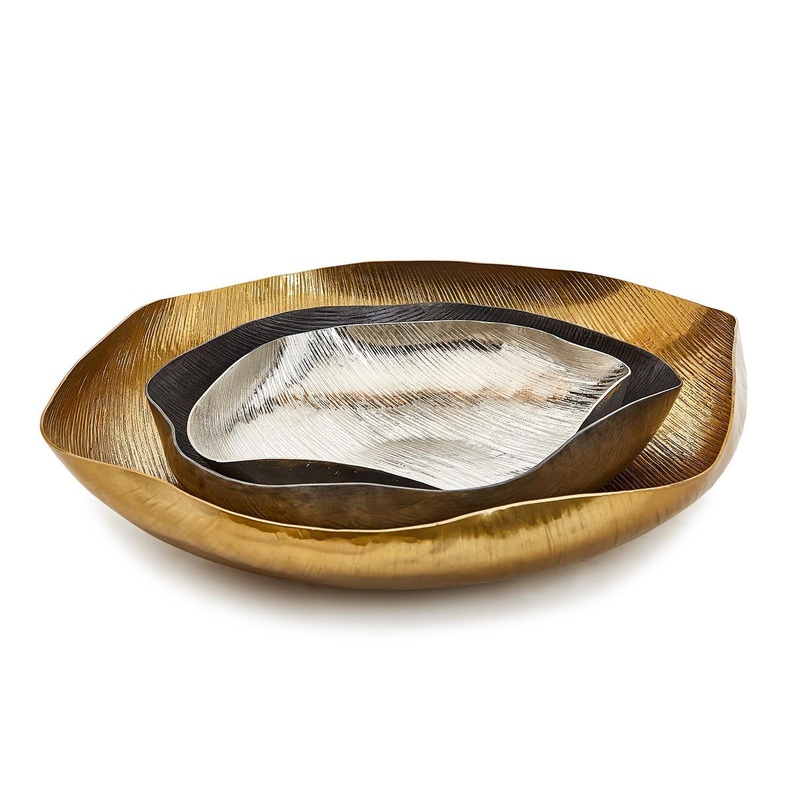 Two’s Set of 3 Streamer Organic Shaped Tray – Recycle Matchsticks Oval Tray