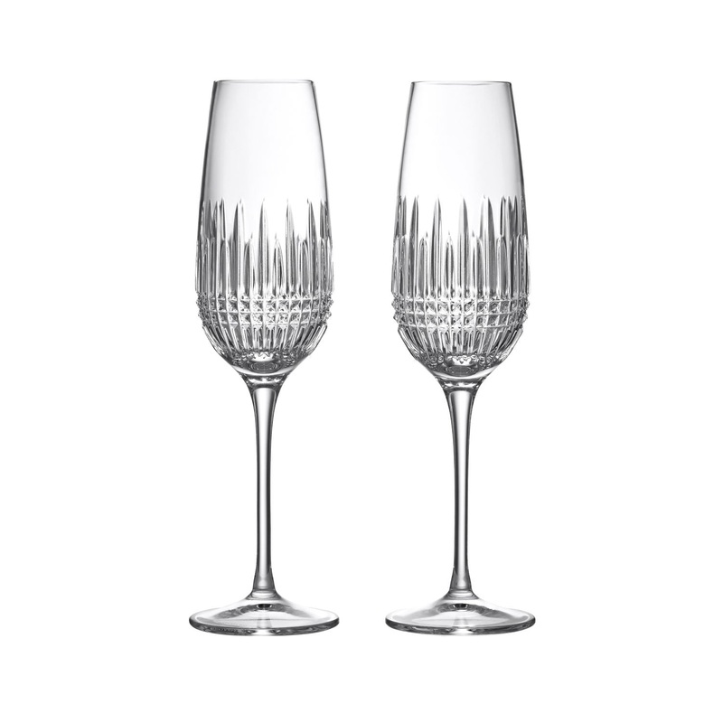 Waterford Lismore Diamond Essence Flute 10.5floz, Set of 2