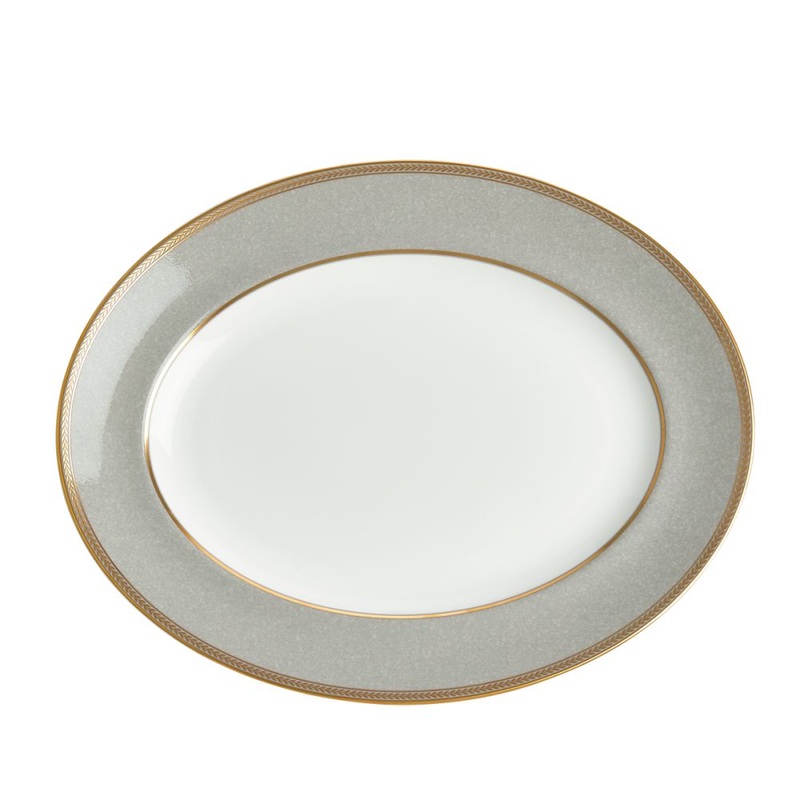 Wedgwood Renaissance Grey Oval Platter 13.75