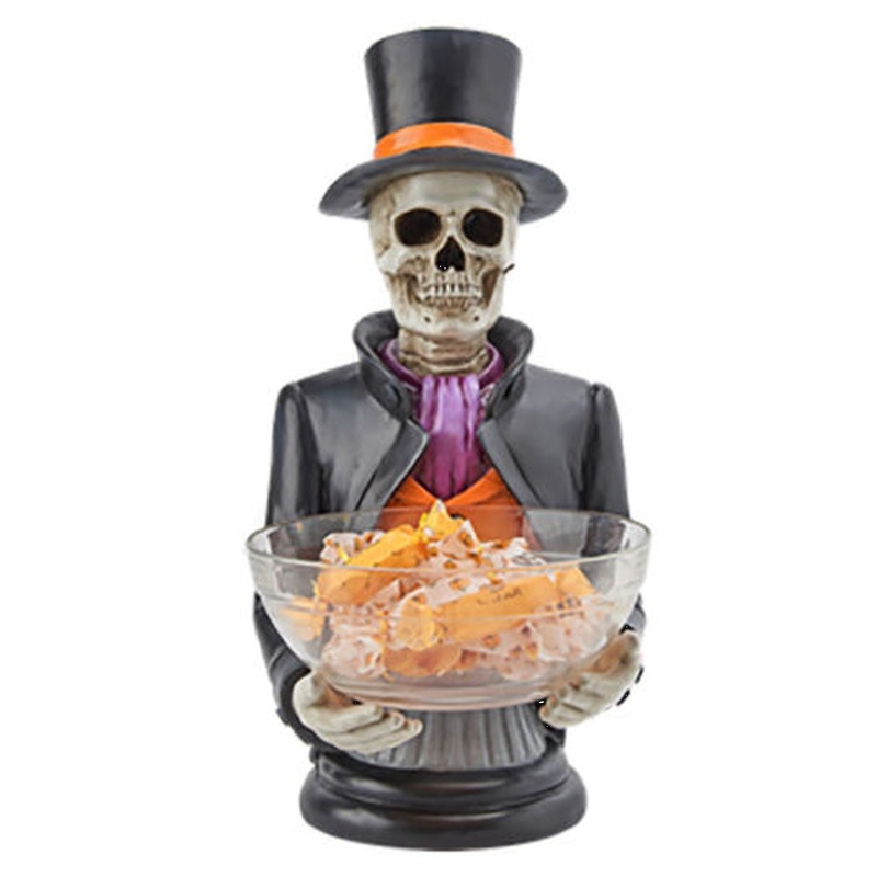 December Diamonds Halloween Carnival 20 Skeleton Butler With Candy Bowl