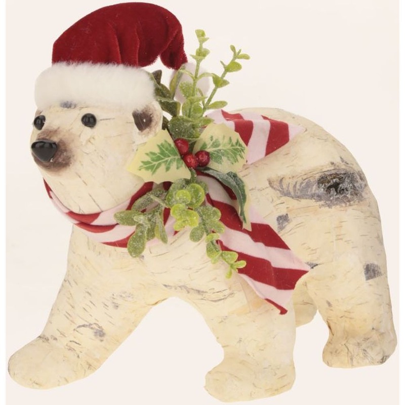Mark Roberts Christmas 2023 Bear with Peppermint Bow Figurine 10X6.5”
