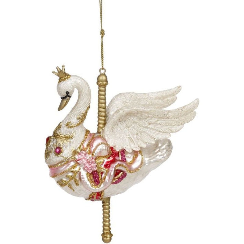 Mark Roberts Christmas 2023 Carousel Swan Ornament 6”