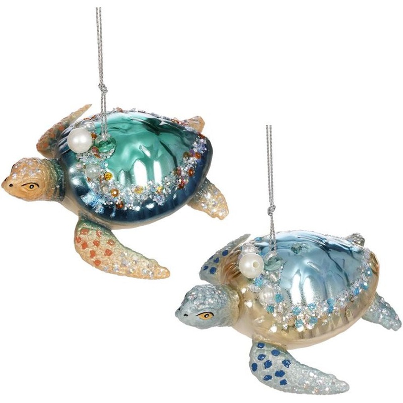 Mark Roberts Christmas 2023 Fancy Turtle Ornament 4X1.5”, Assortment of 2
