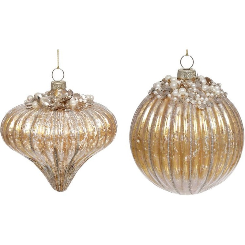 Mark Roberts Christmas 2023 Fluted Shiny Ornament 4.5”, Assortment of 2