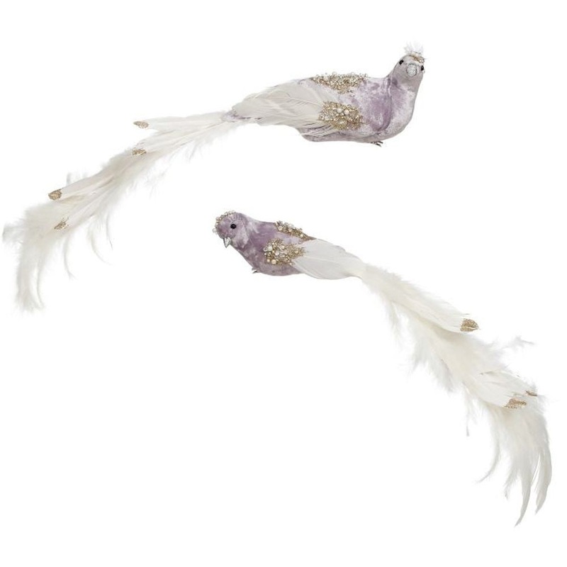 Mark Roberts Christmas 2023 Glittered Chic Bird 1-4” Figurine, Assortment of 2