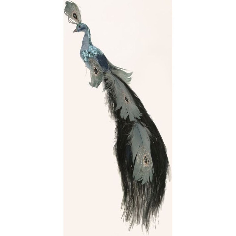 Mark Roberts Christmas 2023 Glittered Peacock 16.5X2”