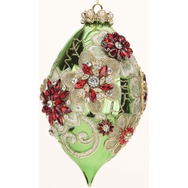 Mark Roberts Christmas 2023 King’s Jewel Egg Ornament, Green Shiny