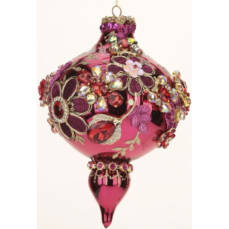 Mark Roberts Christmas 2023 King’s Jewel Finial Ornament, Red Shiny