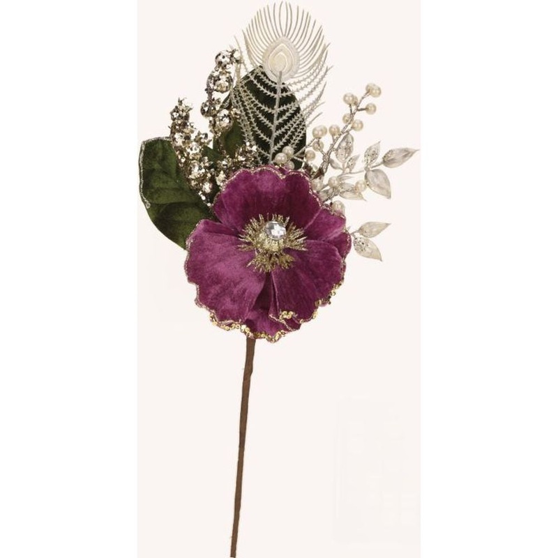 Mark Roberts Christmas 2023 Multi Jeweled Floral Spray 21”