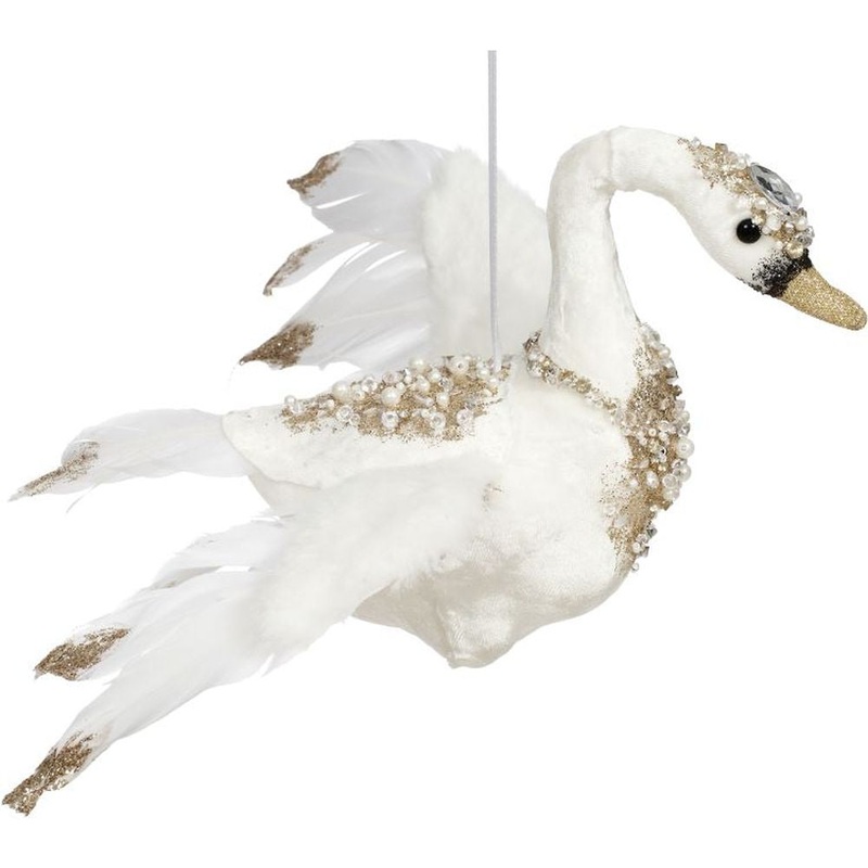Mark Roberts Christmas 2023 Pearl Swan Ornament 10X6.5”