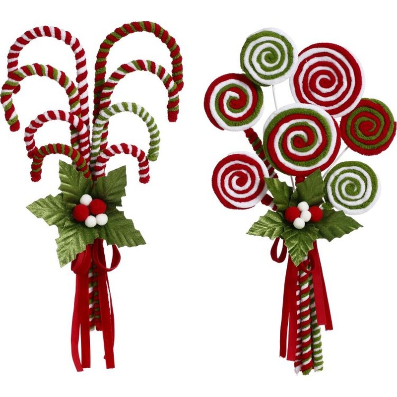 Mark Roberts Christmas 2023 Peppermint Bouquet 14-17”, Assortment of 2